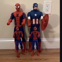 Spider Man Captain America 20 Inches Tall Little Ones 12 Inches Tall 
