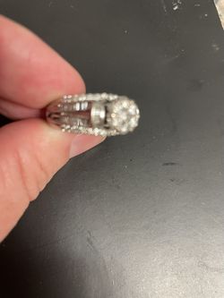 Zales Flower Diamond Engagement Ring Sz7 Weddings Thumbnail