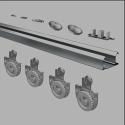 SongYung Bypass Sliding Door Hardware 84", Bypass Wardrobe Closet Door Track Set, Smoothly and Quietly, for 2 Door System