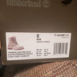 USED ONCE, Like New size 8 TimBerland WOMEN'S 6-INCH PREMIUM WATERPROOF BOOTS!