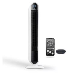 40 in. 5 Speed Smart Tower Fan in White, Powered by Aria, Wi-Fi, Voice Controlled, Works with Alexa, Google Assistant