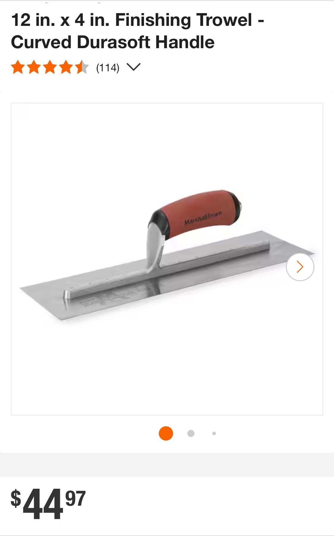 Marshalltown trowel 12”