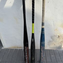 3 Metal Softball Bats (DeMarini, Easton, Supercell)