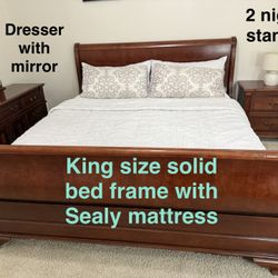 King Size Bed Frame With Mattress 