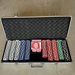 Poker Set In Metal Carrying Case