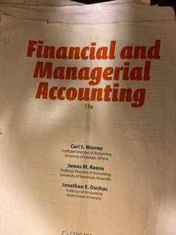 Financial and managerial accounting 13edition