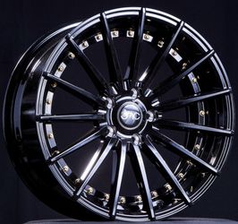 🔥 20X8.5 JNC JNC042 GLOSS BLACK W/ GOLD RIVETS Wheels 🔥