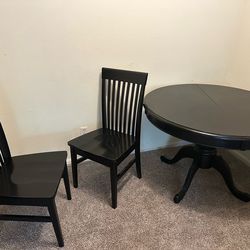 Dining Room Table And 2 Chairs- Black