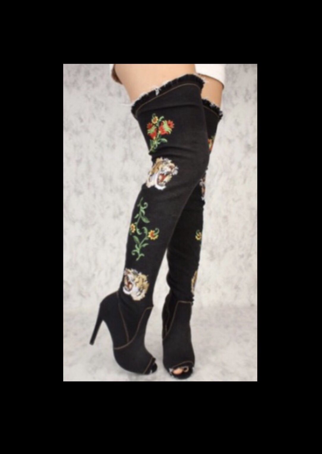 NEW Denim Thigh High Boot