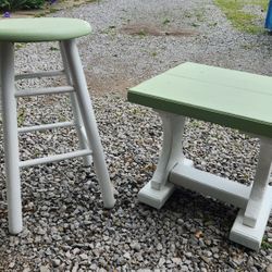 Solid Wood Stool and Table