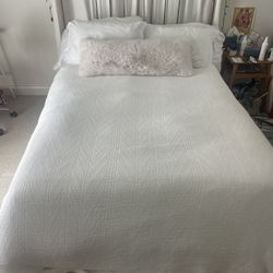 Rose Metal Full Size Bed-frame And Mattress