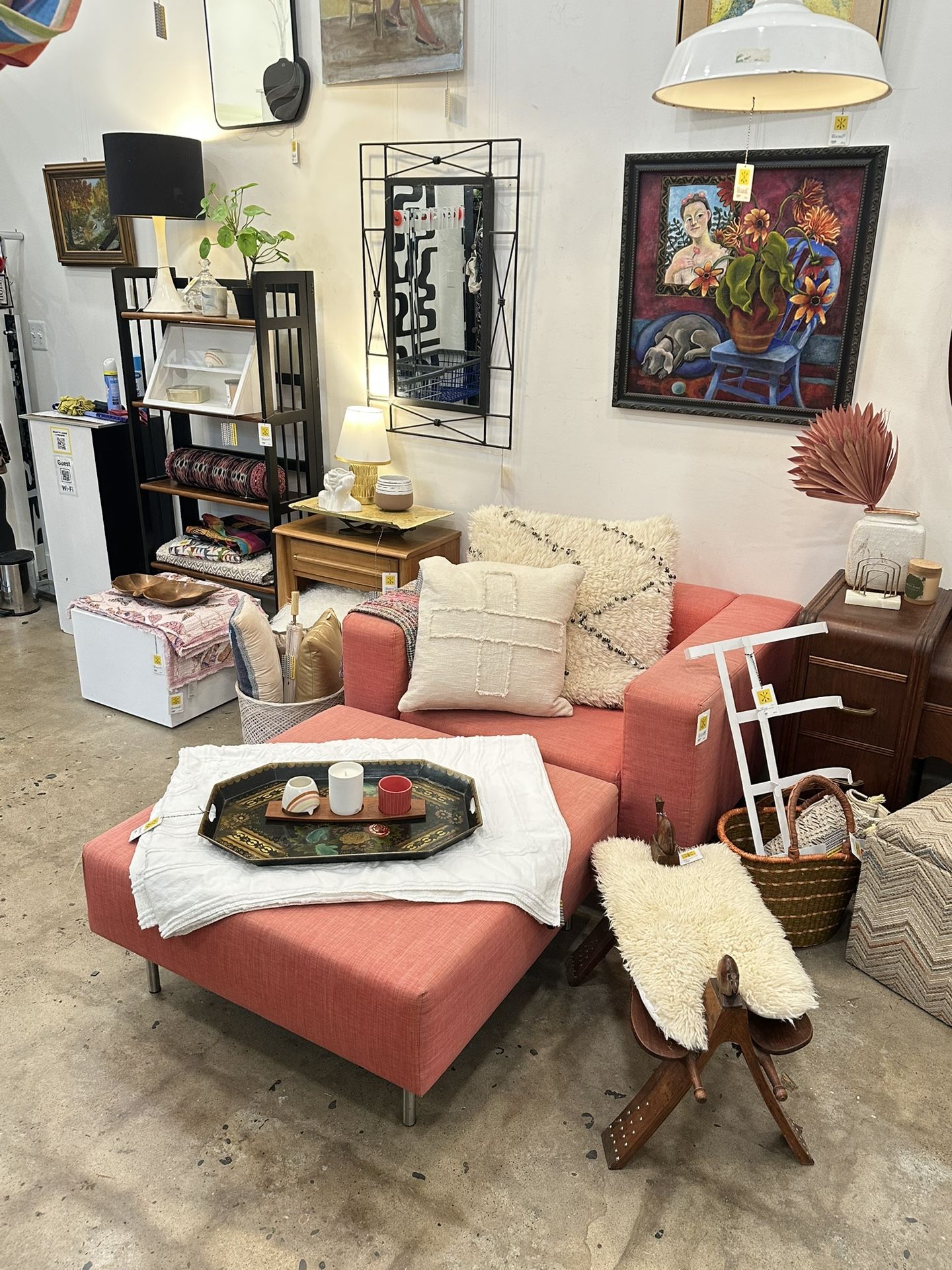 SET 2PC Moooi Red Bottoni Lounge Chair & Ottoman / Q5HVY3