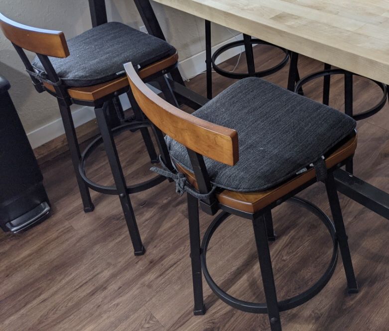 Roark dark wood and bronze adjustable swivel barstool sales