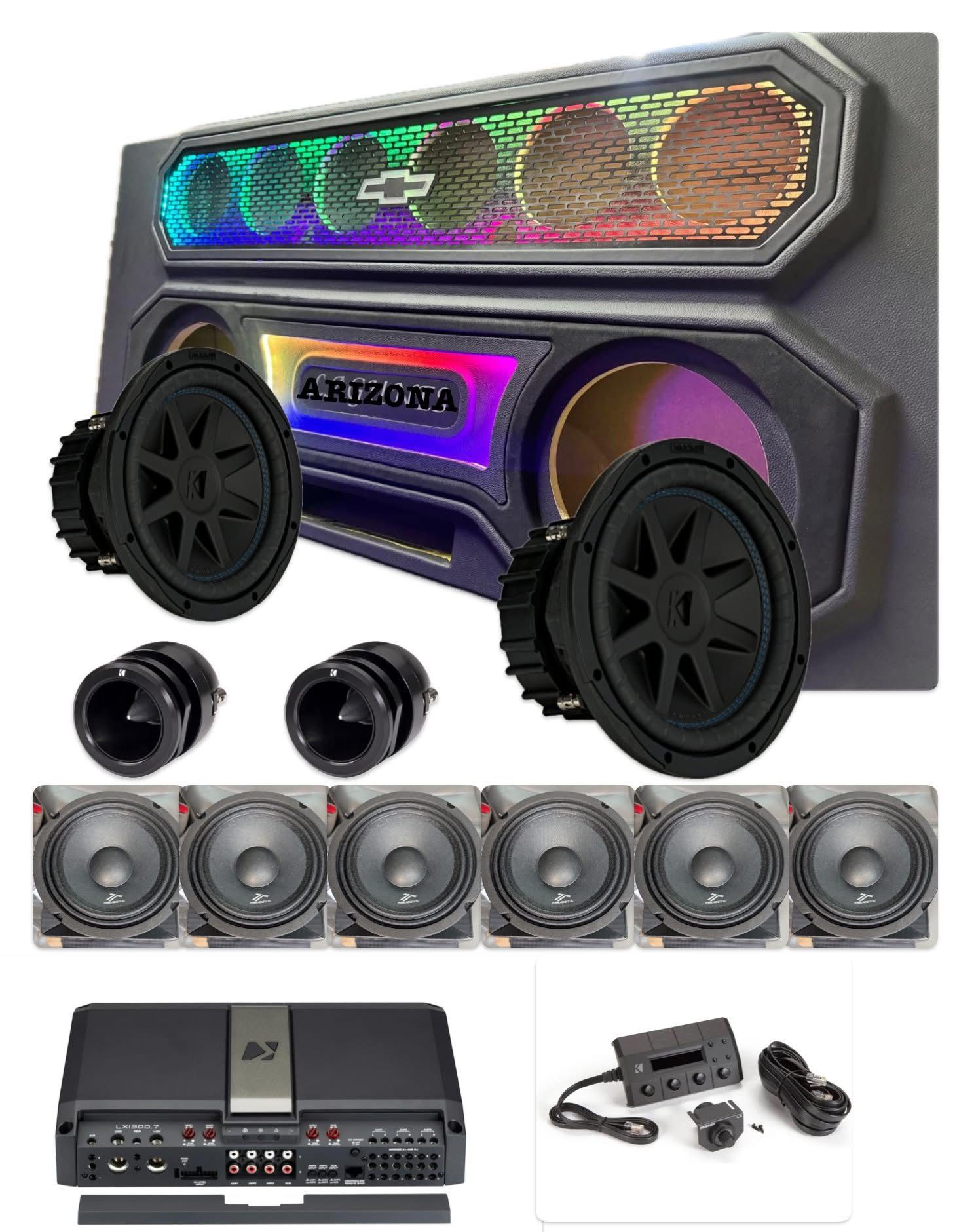 NEW FULL BASS AND VOICE PACKAGE CUSTOM BOX RGB LIGHTS FOR SINGLE CAB TRUCKS