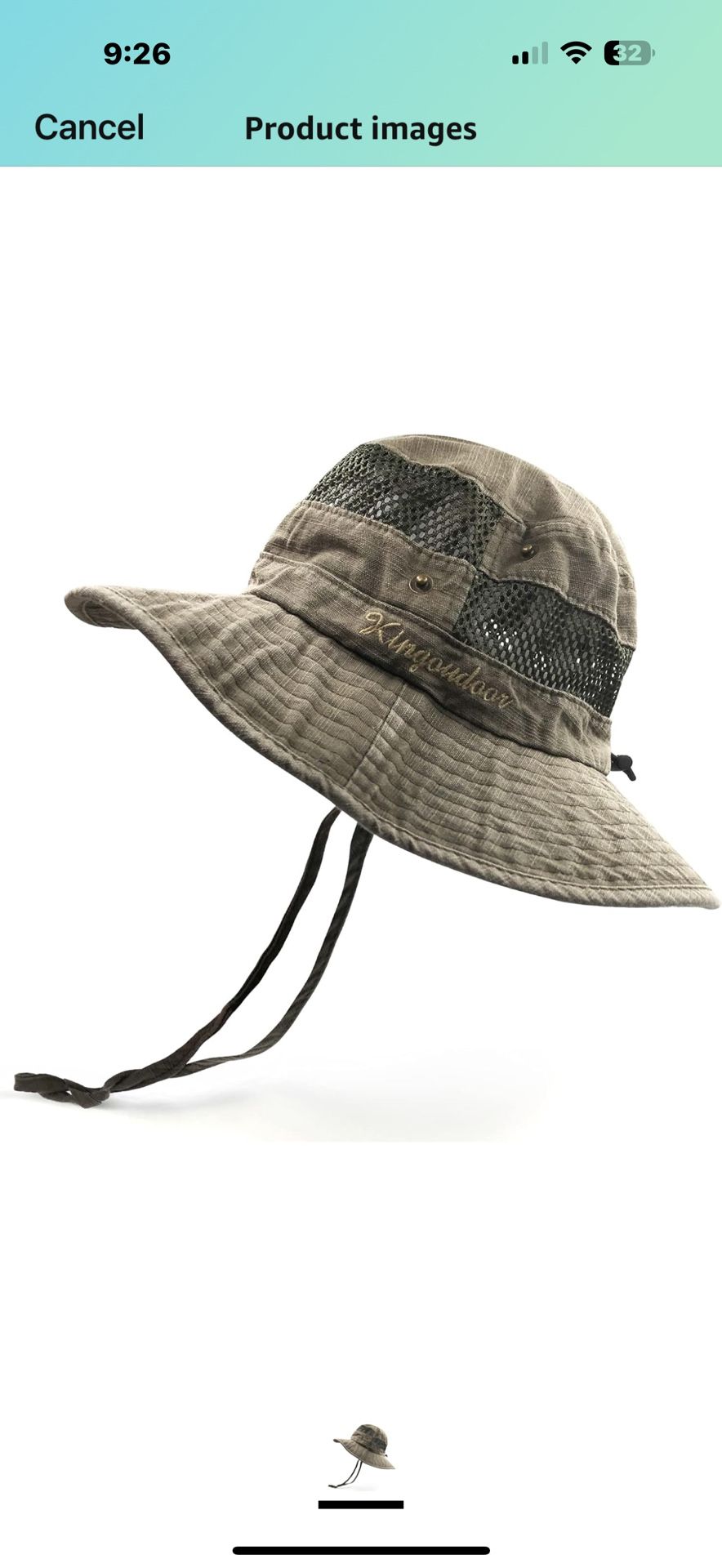Fishing Hat Sun Protection Boonie Bucket Hat for Men Women Breathable Wide Brim Packable Mesh Safari Cap for Outdoor Army Green