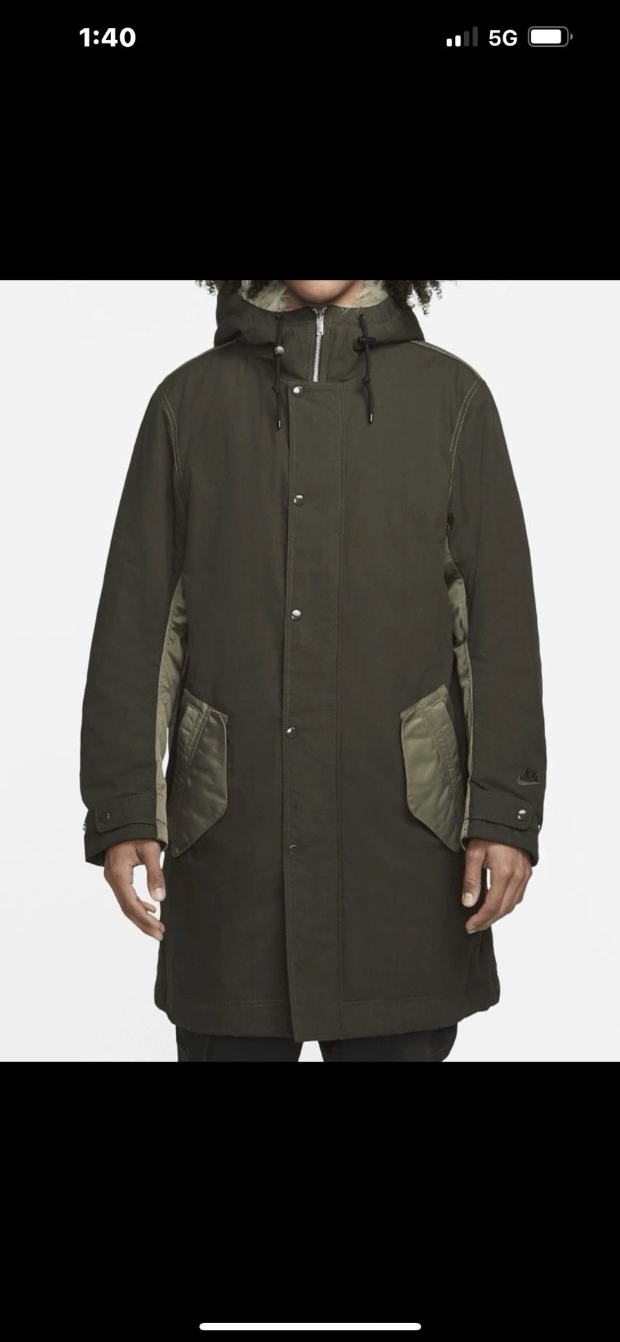 Nike Sportswear Therma-Fit White Space Parka DD6775-355 Sequoia Mens Medium And Large AVAILABLE 