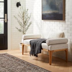 Used - Randolph Bench with Bolster Pillows (Linen) - Threshold™ designed with Studio McGee