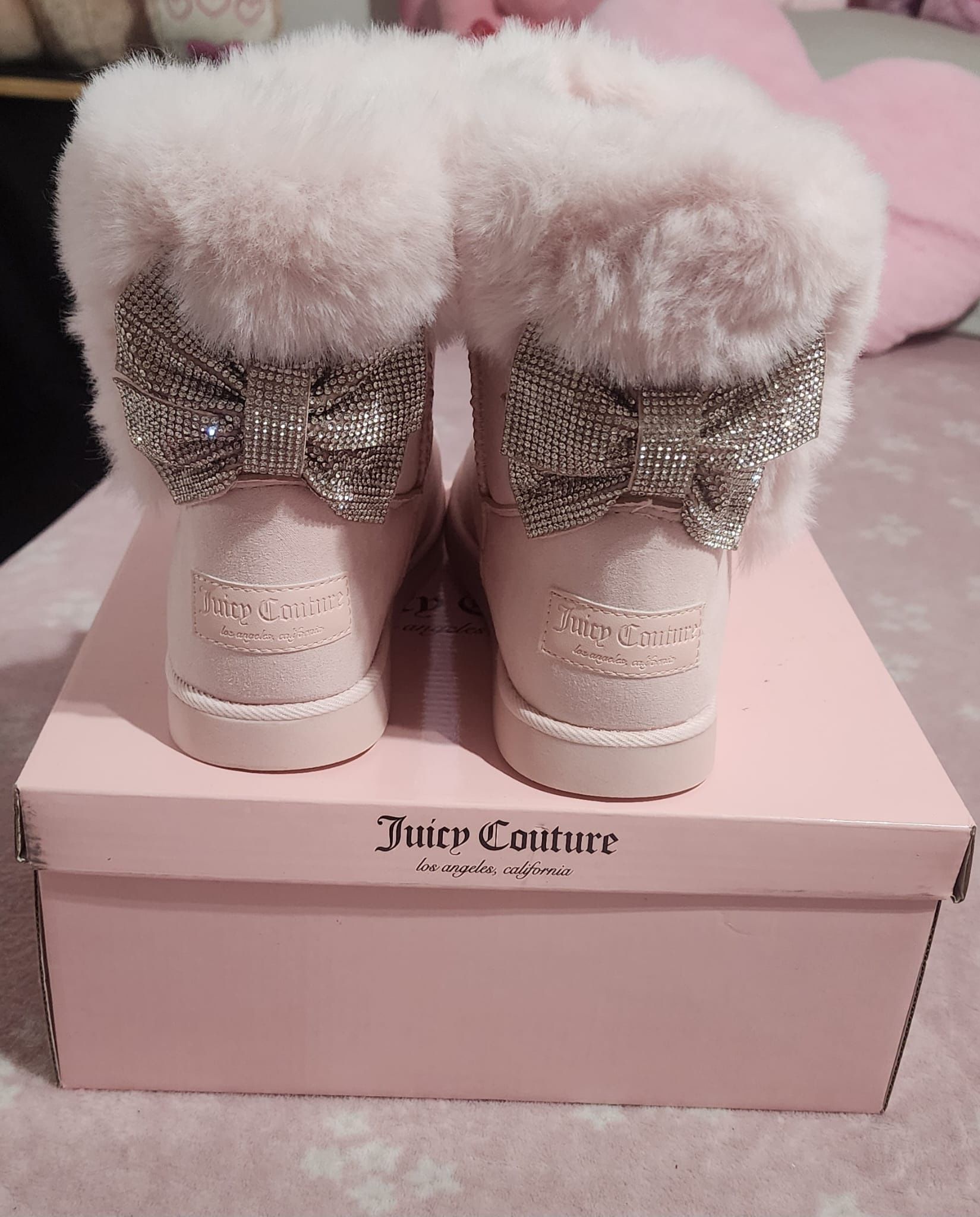 Juicy Couture Fur Bling Bow Boots