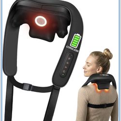 New-Neck and Shoulder Massager with Heat : Cordless Kneading Neck Massager for Pain Relief Deep Tissue - 3 Modes, 2 Intensity & 2 Heat Settings, Hands