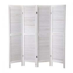4 panel white Louvered Room Divider Folding Screen Room Divider for home/office