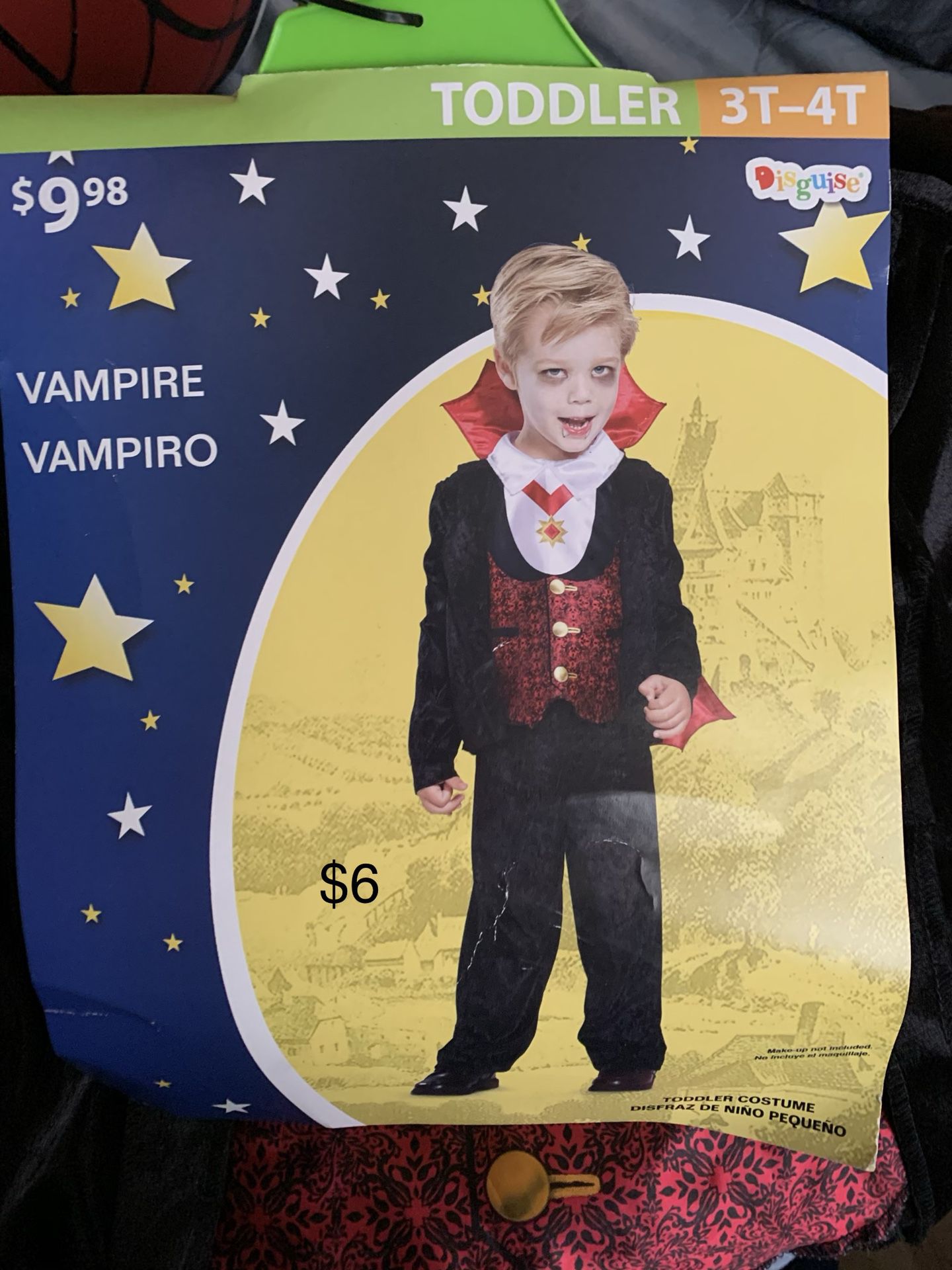 Vampire kids costume ,sz3-4t ,disfraz de vampiro para niños