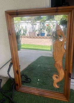 Vintage wooden mermaid  mirror