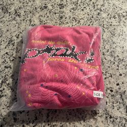 spider hoodie pink size: medium 
