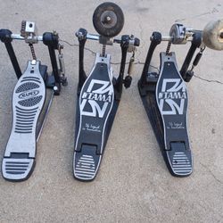 2 Tama Pedals-1 Mapex 3 Piece Pedals