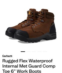 Rugged Flex Waterproof Internal Met Guard Comp Toe 6" Work Boots