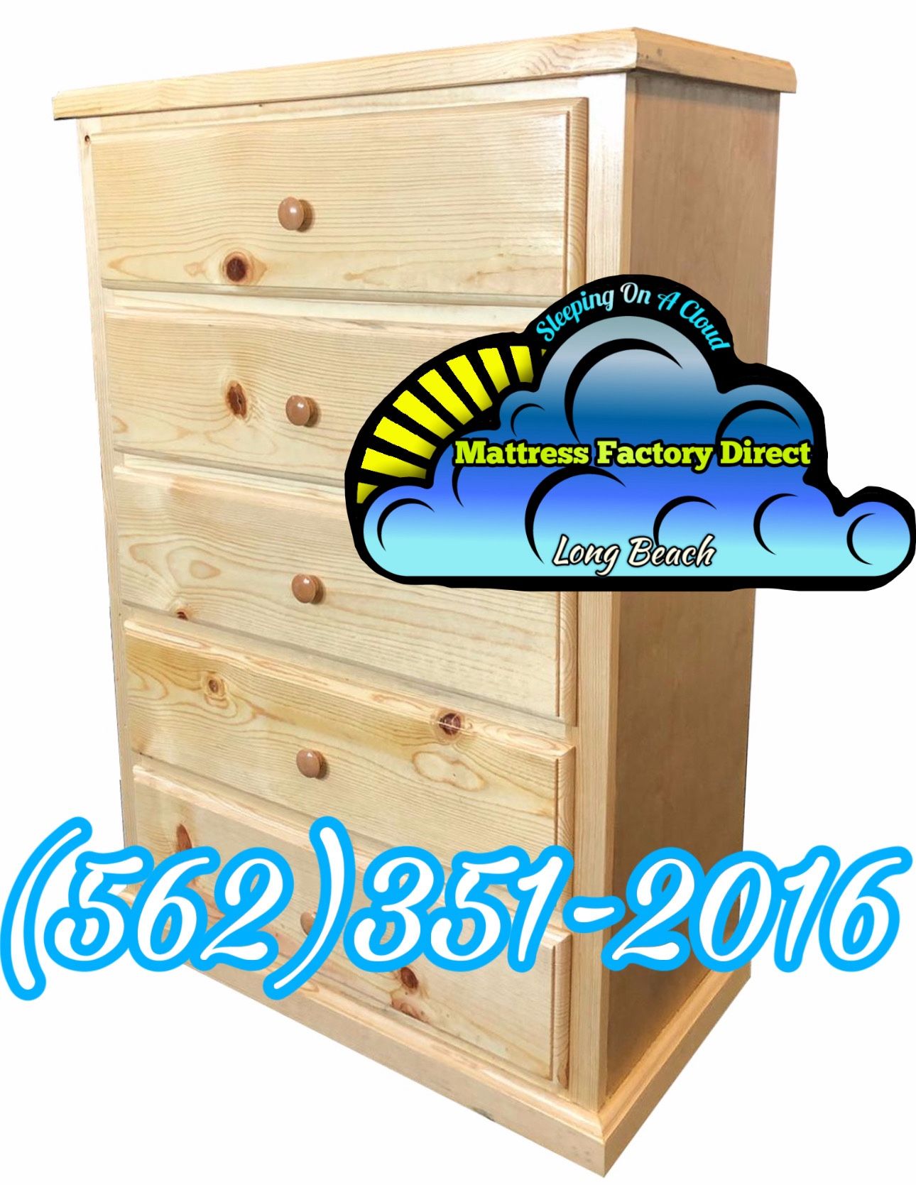 Five Drawer Pinewood Dresser Comoda Cajonera