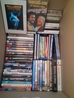 Over 70 DVDs, Blue Rays, Some Box Sets.