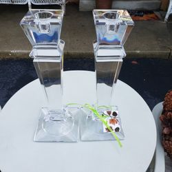 8" CRYSTAL CANDLEHOLDERS