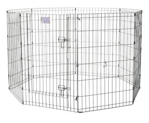 MidWest Wire Dog Exercise Pen with Step-Thru Door, Black E-Coat, 36-in