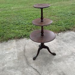 Antique solid wood party table/stand, walnut 