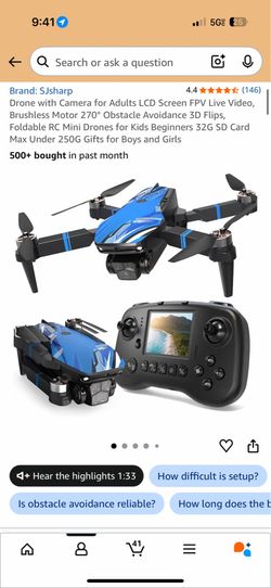 SJsharp Drone with Camera & LCD Screen Remote – Brand New