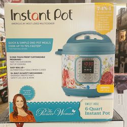The Pioneer Woman Sweet Rose Instant Pot DUO60 6-Quart Frontier Rose 7-In-1 Multi-Use Programmable 