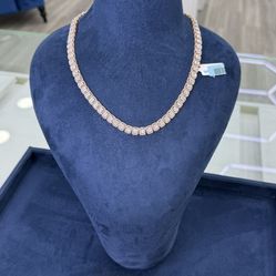 Chain Baguet And Round Diamonds 8 Mm Wide 10k Gold Rose Gold And White Gold