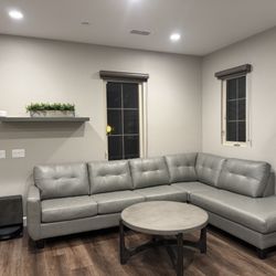 Top Grain Leather Sectional Couch – Excellent Condition – $1,150 