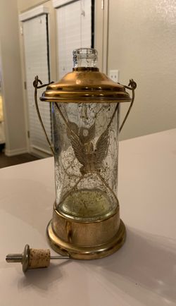 Vintage Brass Glass Liquor Decanter Music Box $30