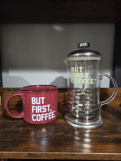 But First, Coffee Mug and French Press Set