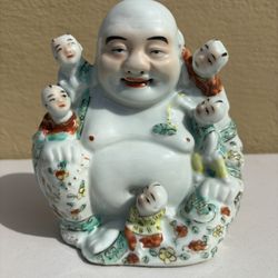 Antique Chinese Export Famille Rose Happy Buddha 