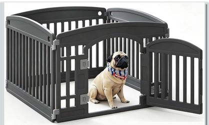 White Plastic Dog Playpen Enclosure