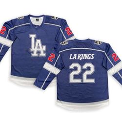 NEW!  LA DODGERS KINGS JERSEY ADULT XL HOCKEY BASEBALL LONGSLEEVE SHIRT