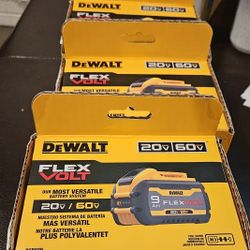 DEWALT FLEXVOLT 20V/60V MAX Lithium-Ion 9.0Ah Battery  Brand new $150.00 ( Each Battery Price)  
Firm on price