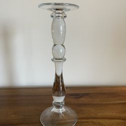 Large Glass Candlestick Holder