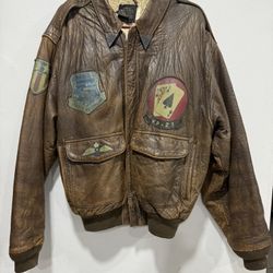 Vintage 1987 Authentic Avirex Official U.S. War Bomber Jacket Sz L  