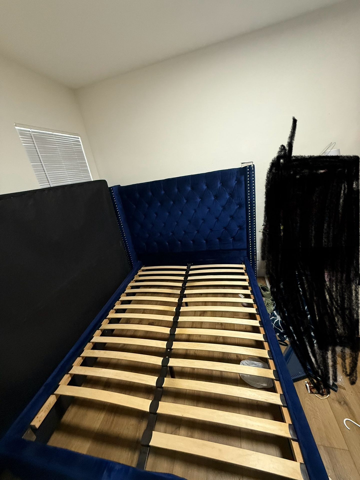 Blue Bed Frame For A Queen Size Bed
