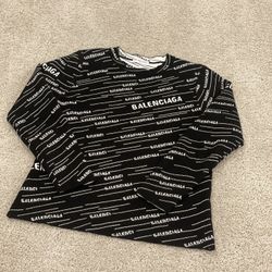 BALENCIAGA Black Wool All over Logo Sweater