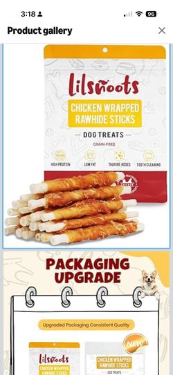 Chicken Wrapped Rawhide Sticks Dog Treats 10.6oz w/Taurine Rawhide Sticks Puppy Training Snacks Long Lasting Dog Chews Gluten Grain Free Dental Health