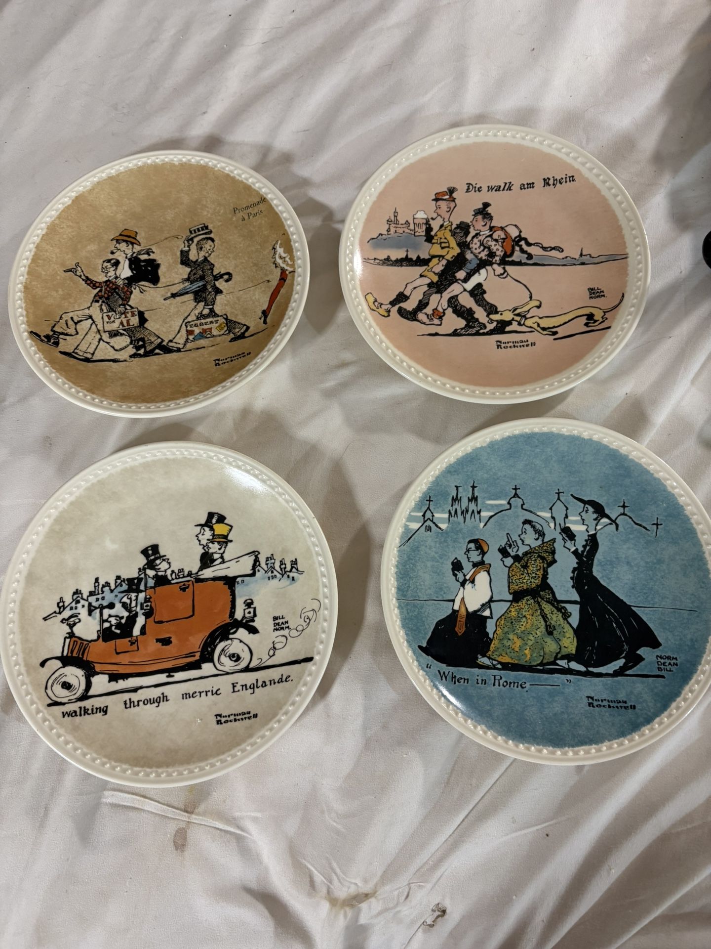 Norman Rockwell “Rockwell on Tour” 4-Plate Limited Edition Set